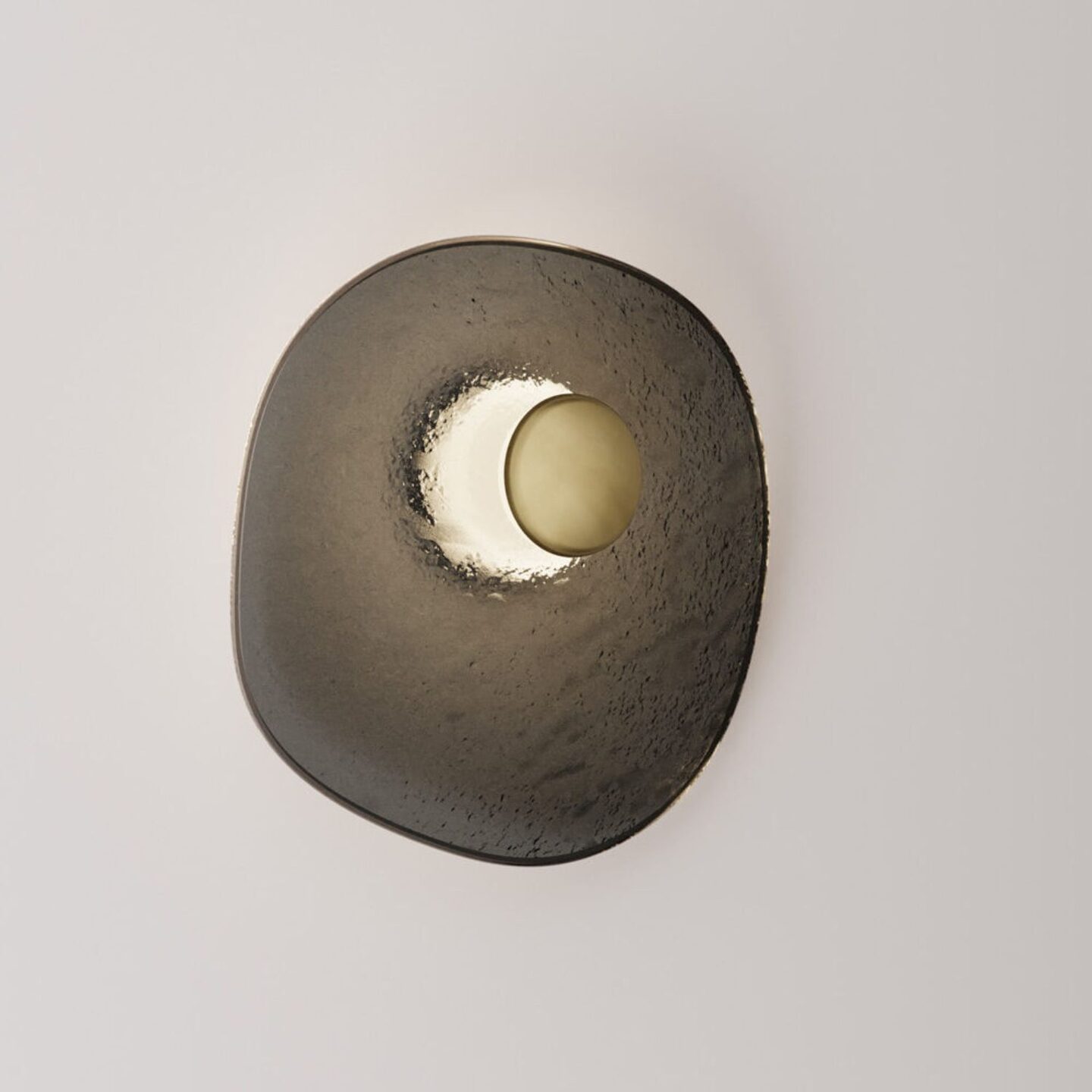 Isle Sconce Round Grey & Aged Brass